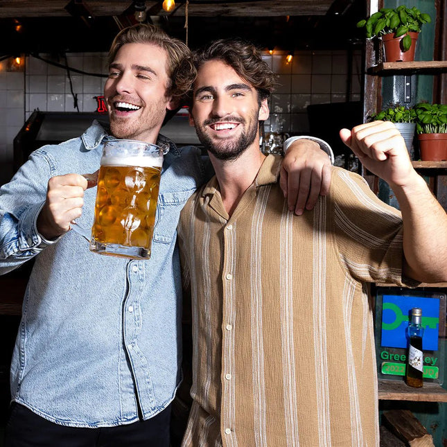 Geel Witte Bierpul Glas Xxl van Boland koop je bij Partywinkel