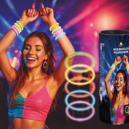 Gekleurde Armband Glow In The Dark 100st van Fiestas Guirca koop je bij Partywinkel