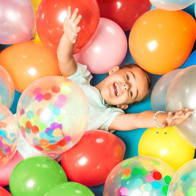 Gekleurde Ballonnen Confetti 30cm 5st van Boland koop je bij Partywinkel