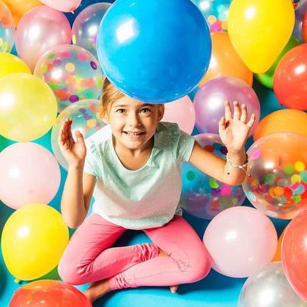 Gekleurde Ballonnen Confetti 30cm 5st van Boland koop je bij Partywinkel