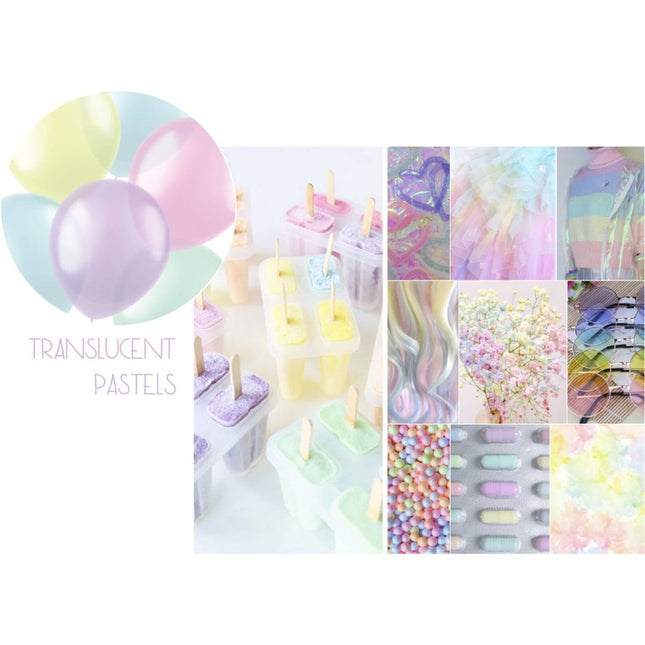Gekleurde Ballonnen Doorzichtig Pastel 33cm 100st van Folat koop je bij Partywinkel