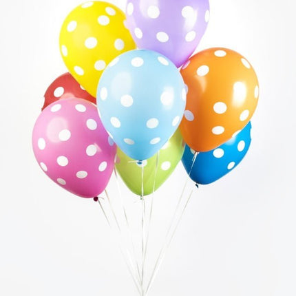 Gekleurde Ballonnen Stippen 30,5cm 8st van WeFiesta koop je bij Partywinkel