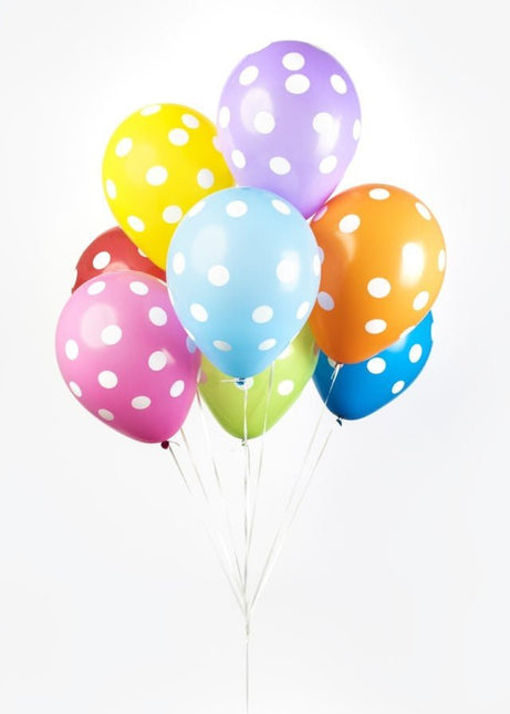 Gekleurde Ballonnen Stippen 30,5cm 8st van WeFiesta koop je bij Partywinkel