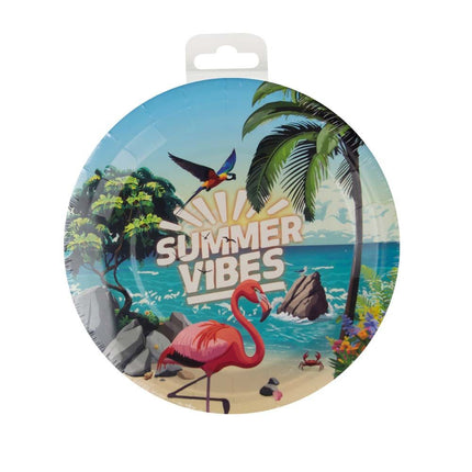 Gekleurde Borden Summer Vibes 22,8cm 8st van Paper Dreams koop je bij Partywinkel