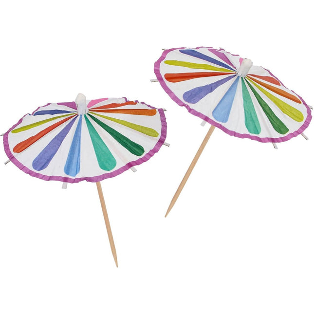 Gekleurde Cocktailprikkers Paraplu 10st van Folat koop je bij Partywinkel