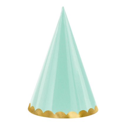 Gekleurde Feesthoedjes Pastel 16cm 6st van Partydeco koop je bij Partywinkel