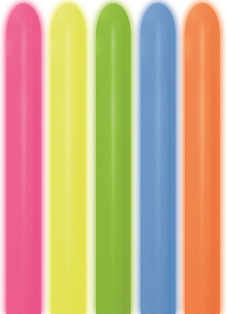 Gekleurde Modellleerballonnen Neon 1,52m 50st van Sempertex koop je bij Partywinkel