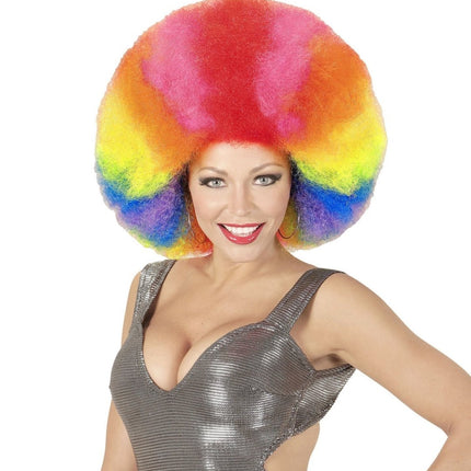 Gekleurde Pruik Afro Extra Groot van Widmann koop je bij Partywinkel