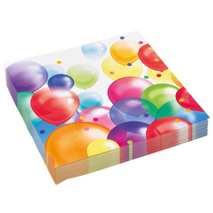Gekleurde Servetten Ballonnen 33cm 20st van Riethmueller koop je bij Partywinkel