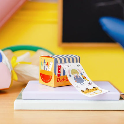 Gekleurde Sticker School 19 delig van Partydeco koop je bij Partywinkel