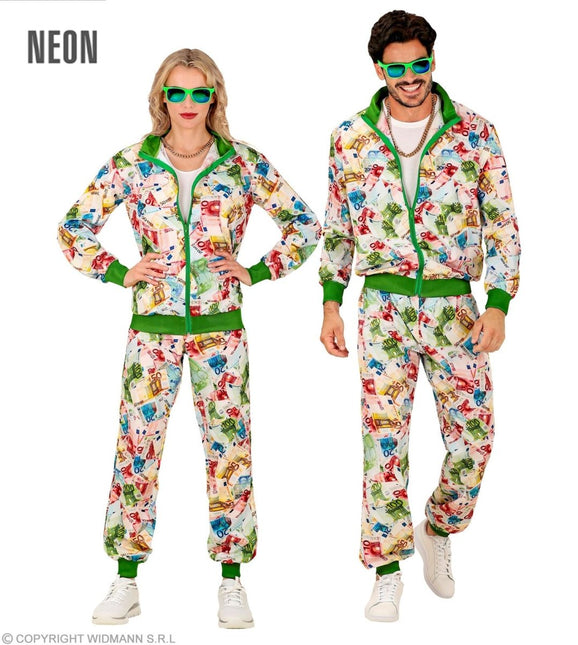 Gekleurde Trainingspak Fout Geld van Widmann koop je bij Partywinkel