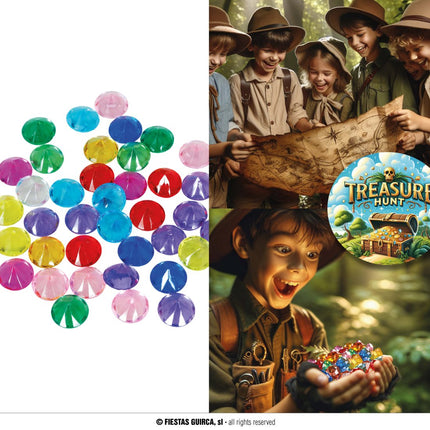 Gekleurde Uitdeelcadeautjes Edelstenen 1,5cm 50st van Fiestas Guirca koop je bij Partywinkel