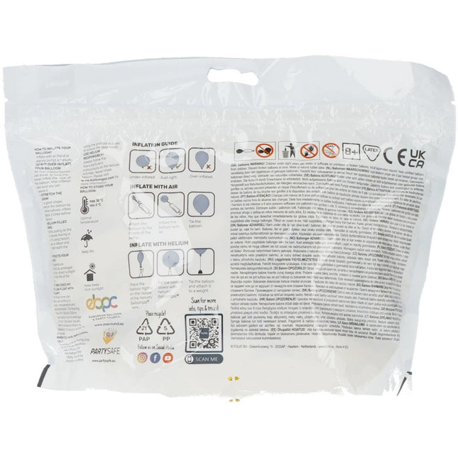 Gele Ballonnen Metallic Zesty Yellow 33cm 50st van Folat koop je bij Partywinkel