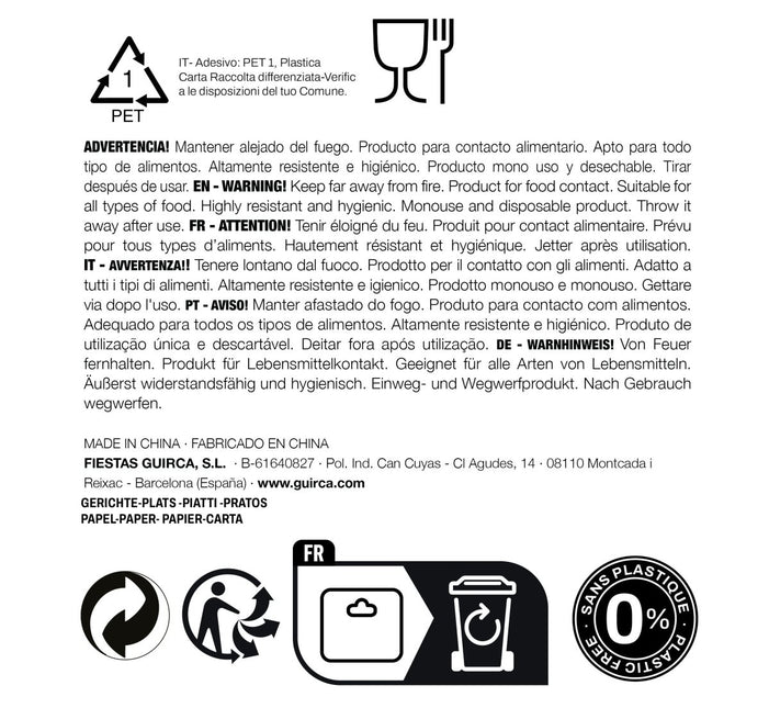 Gele Borden 23cm 6st van Fiestas Guirca koop je bij Partywinkel