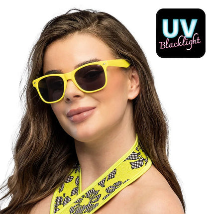 Gele UV Blacklight Bril van Boland koop je bij Partywinkel
