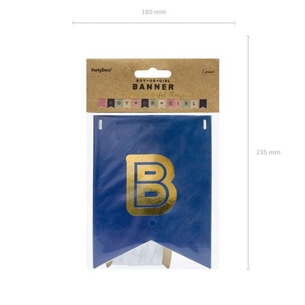 Gender Reveal Banner 1,75m van Partydeco koop je bij Partywinkel