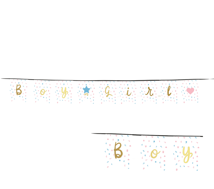 Gender Reveal Slinger 2,2m van Fiestas Guirca koop je bij Partywinkel