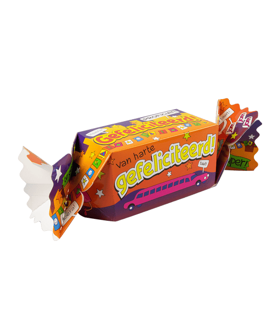 Geschenkdoosje Gefeliciteerd 26cm van Paper Dreams koop je bij Partywinkel