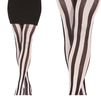 Gestreepte Panty Zwart Wit van Fiestas Guirca koop je bij Partywinkel