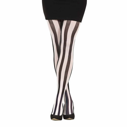 Gestreepte Panty Zwart Wit van Fiestas Guirca koop je bij Partywinkel