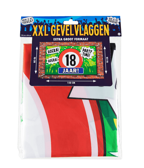 Gevelvlag 18 Jaar 1,5m van Paper Dreams koop je bij Partywinkel