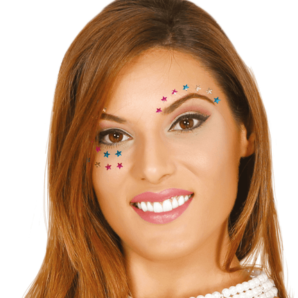 Gezichts Diamantjes Ster Meerkleurig van Fiestas Guirca koop je bij Partywinkel