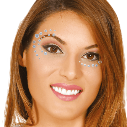 Gezichts Diamantjes Zilver van Fiestas Guirca koop je bij Partywinkel