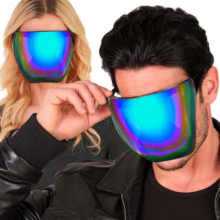 Gezichtsscherm Spiegellens Blauw/Paars van Widmann koop je bij Partywinkel