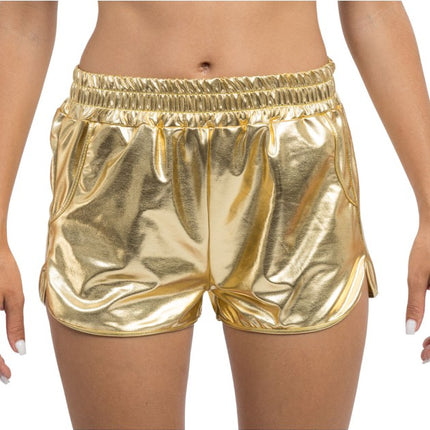 Guldmetallic-shorts för damer