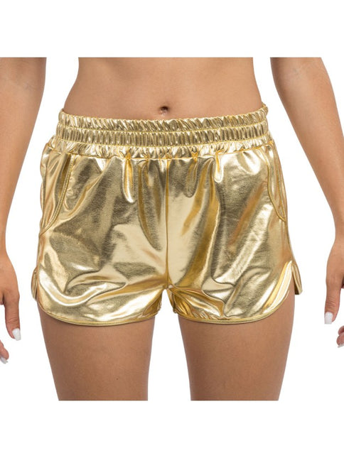 Guldmetallic-shorts för damer
