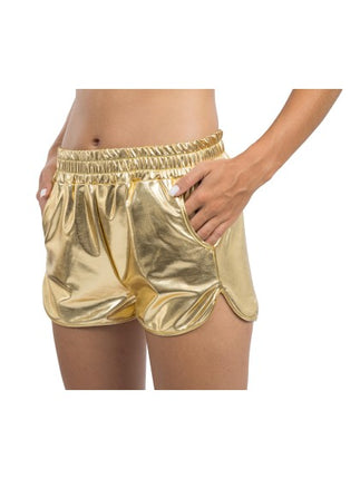 Guldmetallic-shorts för damer