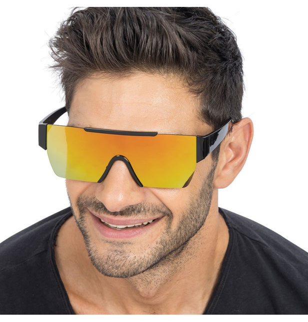 Glasögon med spegeleffekt i guld - 15 cm x 15 cm x 5,2 cm