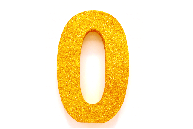 Goud Tafeldecoratie Cijfer 0 Glitter 20,5cm van WeFiesta koop je bij Partywinkel