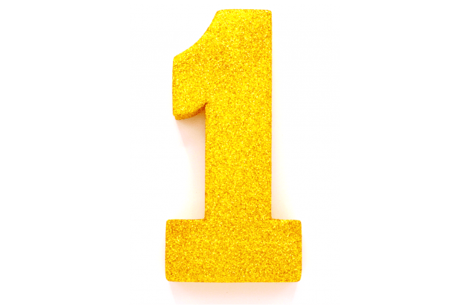 Goud Tafeldecoratie Cijfer 1 Glitter 20,5cm van WeFiesta koop je bij Partywinkel