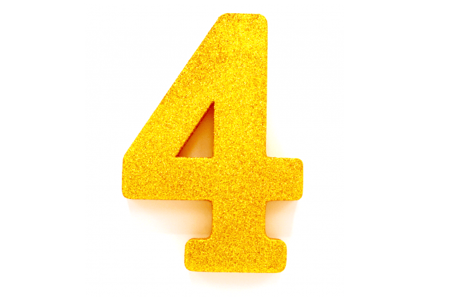 Goud Tafeldecoratie Cijfer 4 Glitter 20,5cm van WeFiesta koop je bij Partywinkel