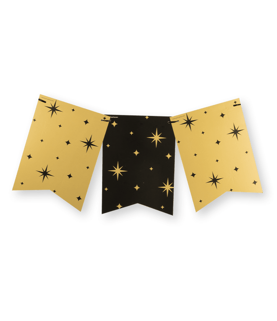 Goud Zwarte Slinger Sterren 6m van Paper Dreams koop je bij Partywinkel