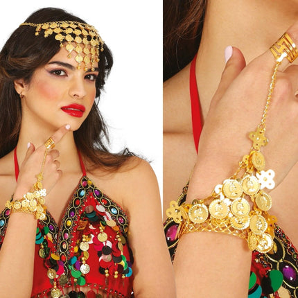 Gouden Armband Munten van Fiestas Guirca koop je bij Partywinkel