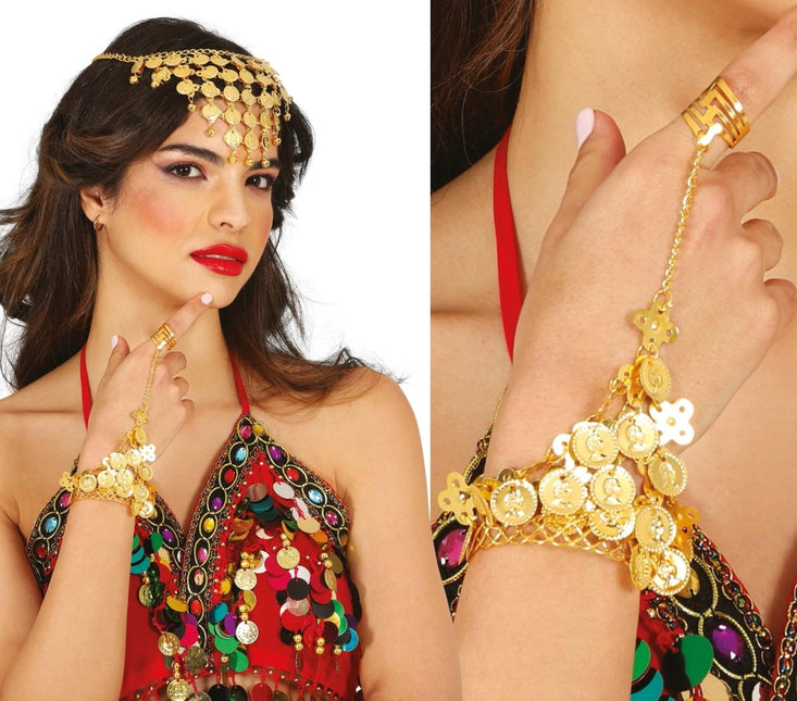 Gouden Armband Munten van Fiestas Guirca koop je bij Partywinkel