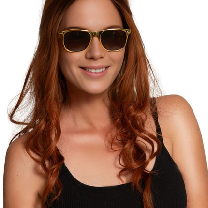 Gouden Bril Metalic van Partychimp koop je bij Partywinkel