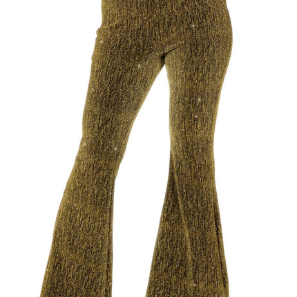 Gouden Broek Dames Flared Glitter van Wilbers & Wilbers koop je bij Partywinkel
