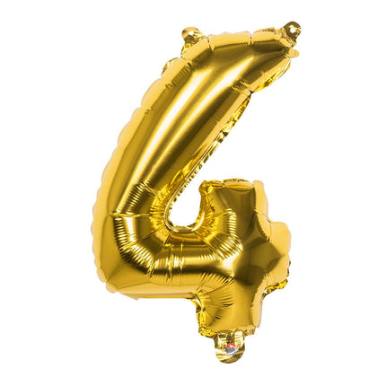 Gouden Cijfer Ballon 4 Jaar 36cm van Boland koop je bij Partywinkel