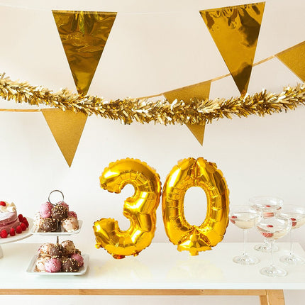 Gouden Cijfer Ballon 7 Jaar 36cm van Boland koop je bij Partywinkel