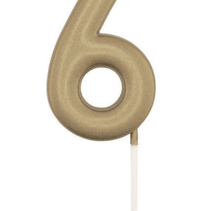 Gouden Cijferkaars 6 van Unique koop je bij Partywinkel