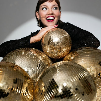 Gouden Discobal 20cm van Partydeco koop je bij Partywinkel