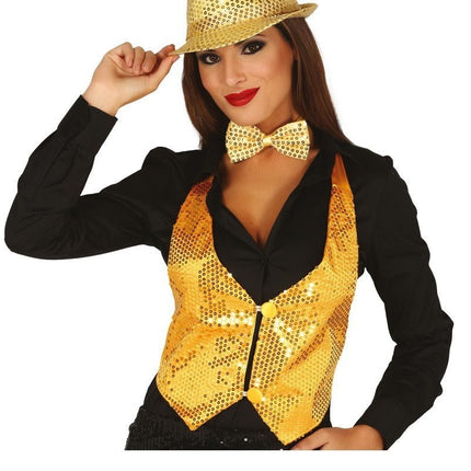 Gouden Glitter Gilet van Fiestas Guirca koop je bij Partywinkel
