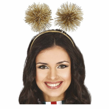 Gouden Haarband Bollen van Fiestas Guirca koop je bij Partywinkel