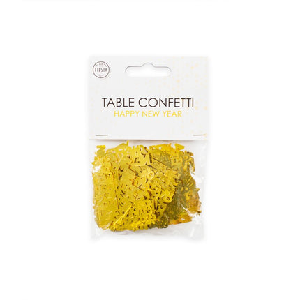 Gouden Happy New Year Tafelconfetti 14g van WeFiesta koop je bij Partywinkel