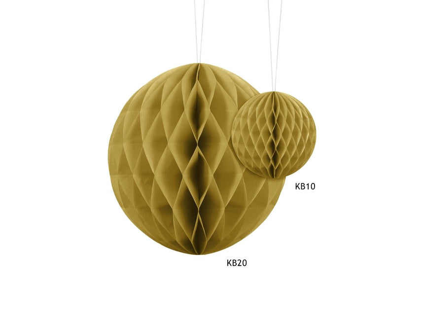 Gouden Honeycomb 10cm van Partydeco koop je bij Partywinkel
