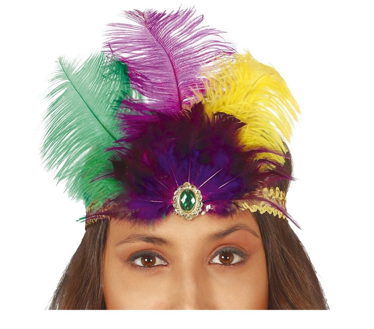 Gouden Hoofdband Veren van Fiestas Guirca koop je bij Partywinkel