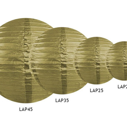 Gouden Lampion Rond 25cm van Partydeco koop je bij Partywinkel